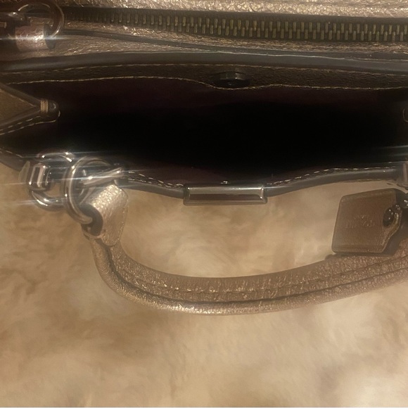 NWOT COACH Dreamer 21 Platinum Metallic Silver Leather Crossbody Satchel - Picture 12 of 14